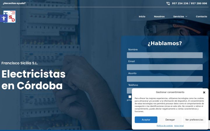 Skjermbilde av electricistascordoba.es
