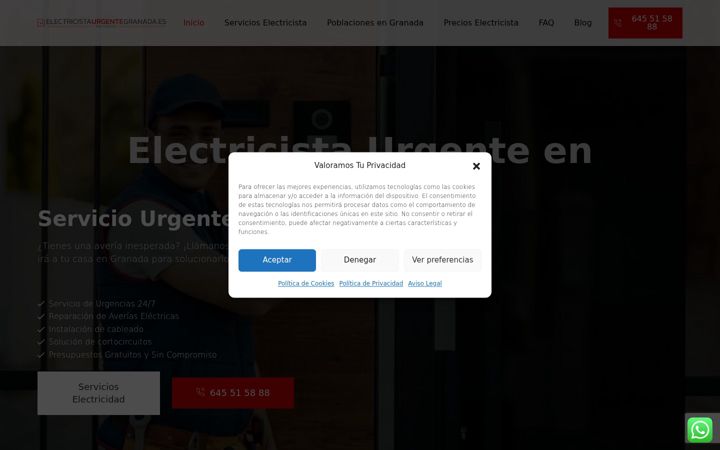 Skjermbilde av electricistaurgentegranada.es
