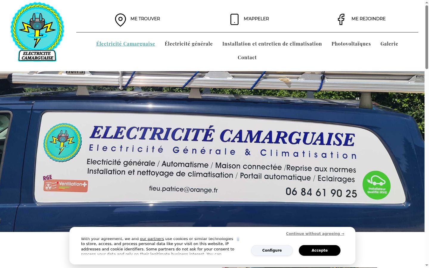 Captura de pantalla del banner de consentimiento mostrado antes de cualquier interacción