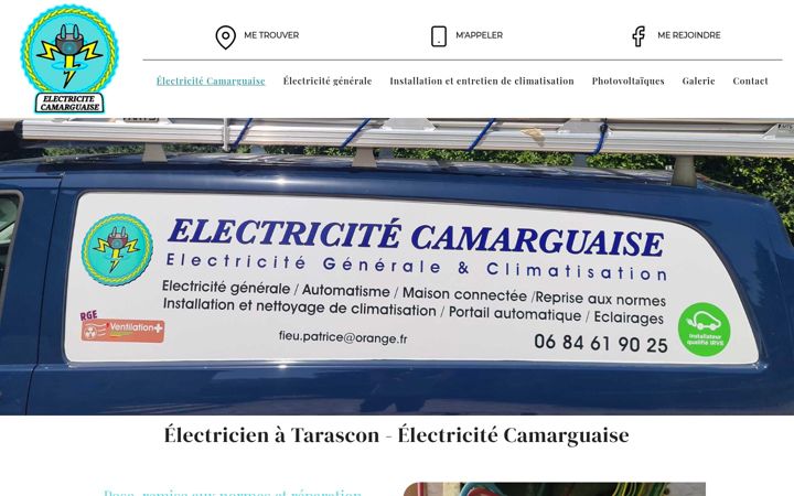 Screenshot stránky electricite-camarguaise.fr
