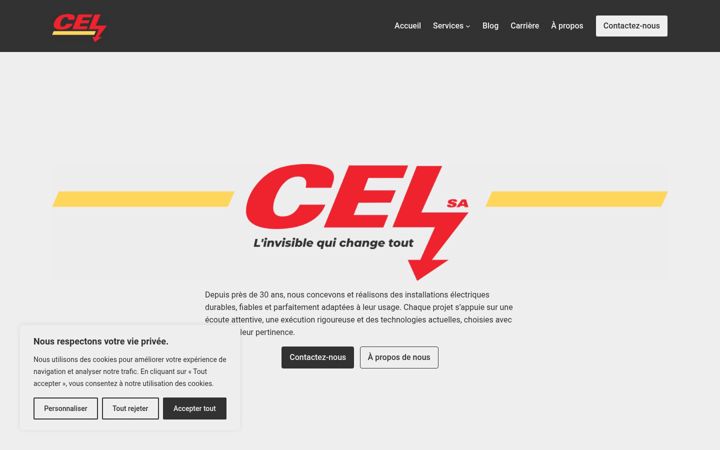 Screenshot von electricite-cel.ch