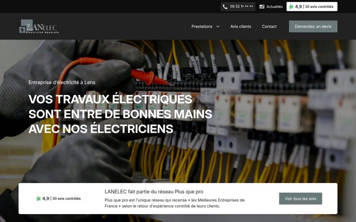Captura de pantalla de electricite-lanelec.fr