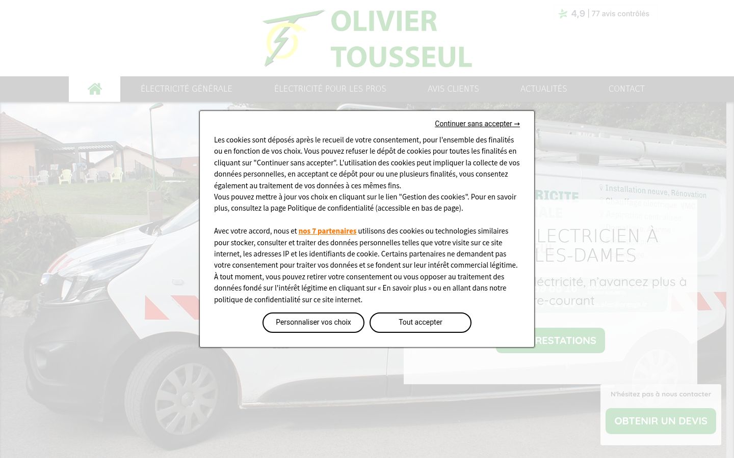 Screenshot del banner di consenso mostrato prima di qualsiasi interazione