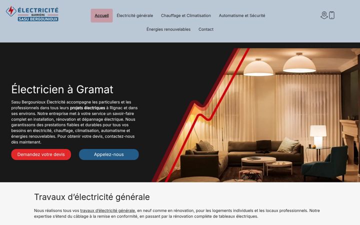 Screenshot stránky electricitebarriere.fr