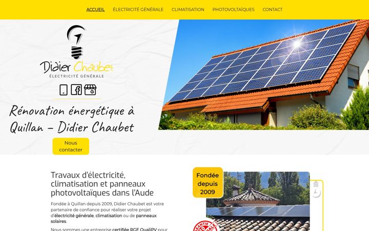 Screenshot stránky electricitegeneralechaubet.fr