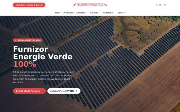 Skärmbild av electricom.ro