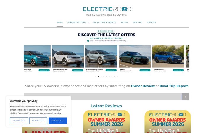 Skärmbild av electricroad.co.uk