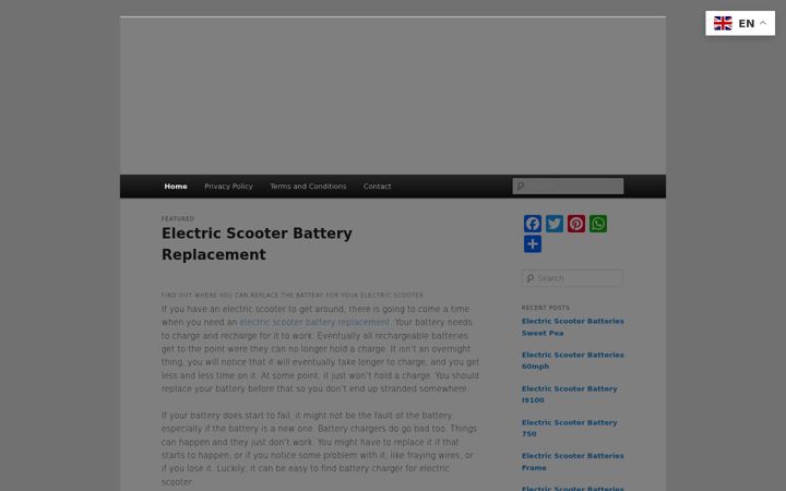 Skærmbillede af electricscooterbatteries.org