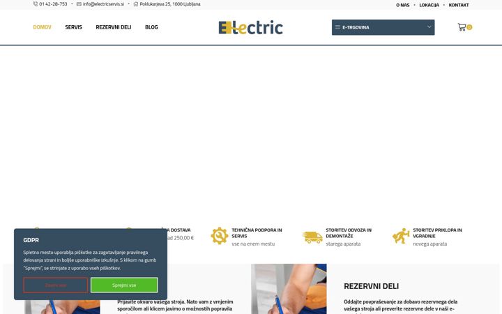 Ekrano kopija electricservis.si