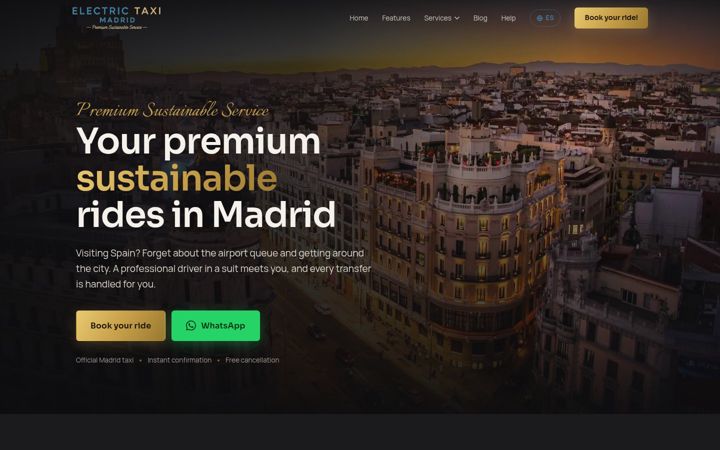 Screenshot of electrictaximadrid.com
