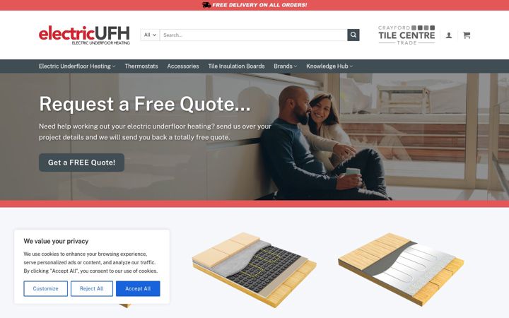 Skärmbild av electricufh.co.uk