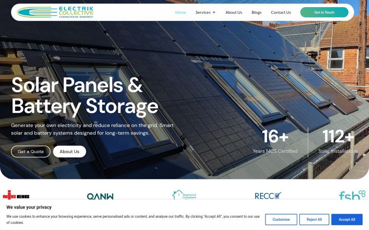 Skärmbild av electrikcollective.co.uk