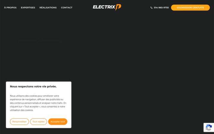 Captura de ecrã de electrixp.ca