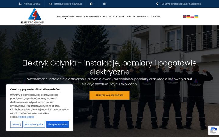 Ekraanipilt saidist electro-gdynia.pl