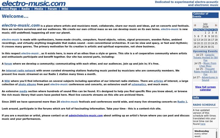 Screenshot of electro-music.com