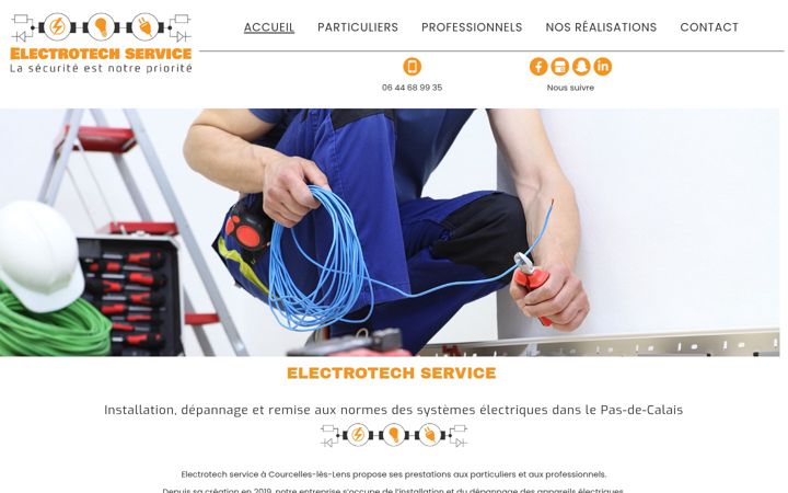 Screenshot stránky electro-tech-service.fr