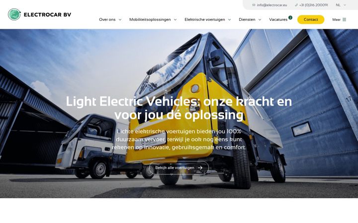 Ekraanipilt saidist electrocar.eu