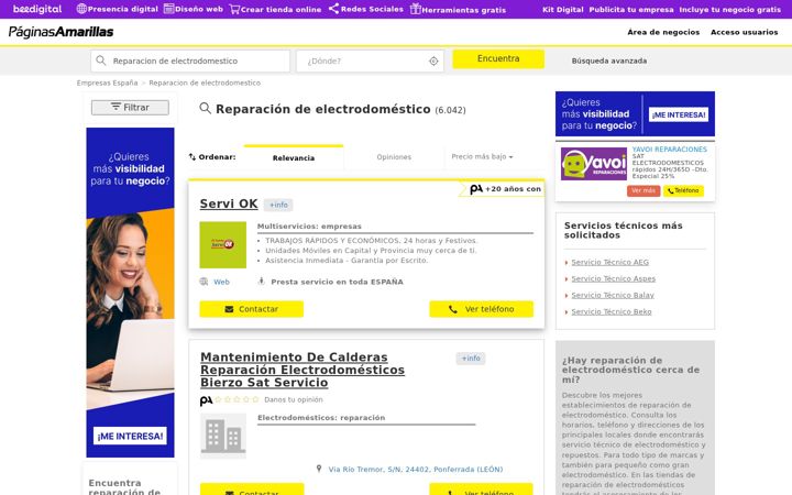 Zrzut ekranu electrodomesticos-electrodomestico.es