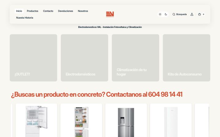 Screenshot of electrodomesticosval.com