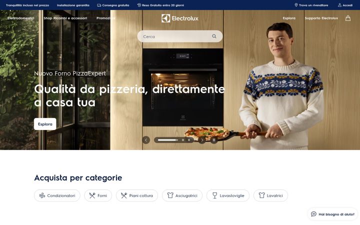 Screenshot of electrolux.it