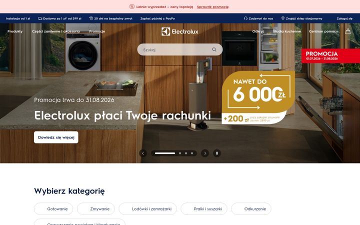 Screenshot of electrolux.pl