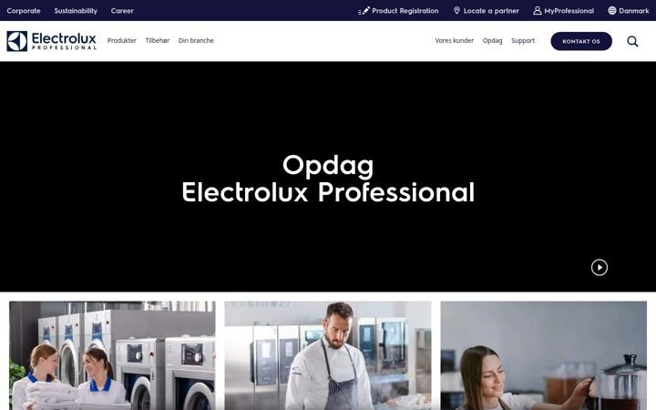 Screenshot of electroluxprofessional.com