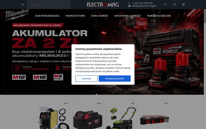 Ekraanipilt saidist electromag.pl