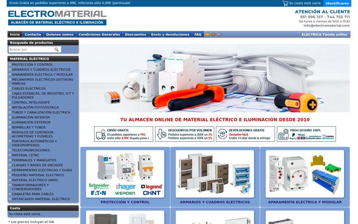 Screenshot of electromaterial.com