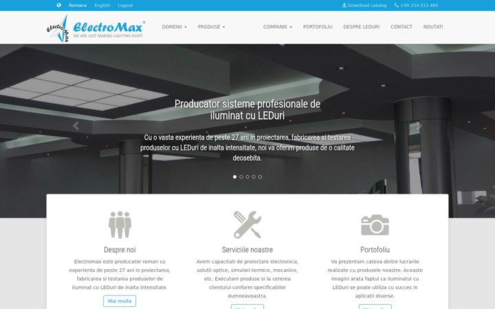 Skärmbild av electromax.ro