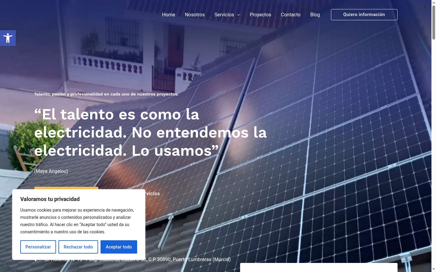 Captura de ecrã do banner de consentimento apresentado antes de qualquer interação