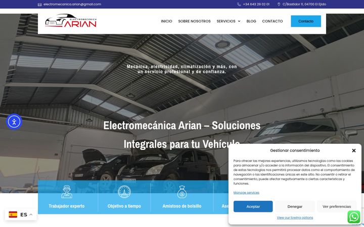 Captura de ecrã de electromecanicaarian.es