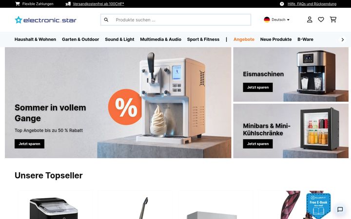 Screenshot von electronic-star.ch