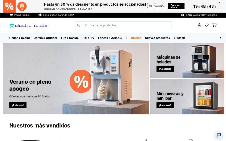 Kuvakaappaus sivustosta electronic-star.es