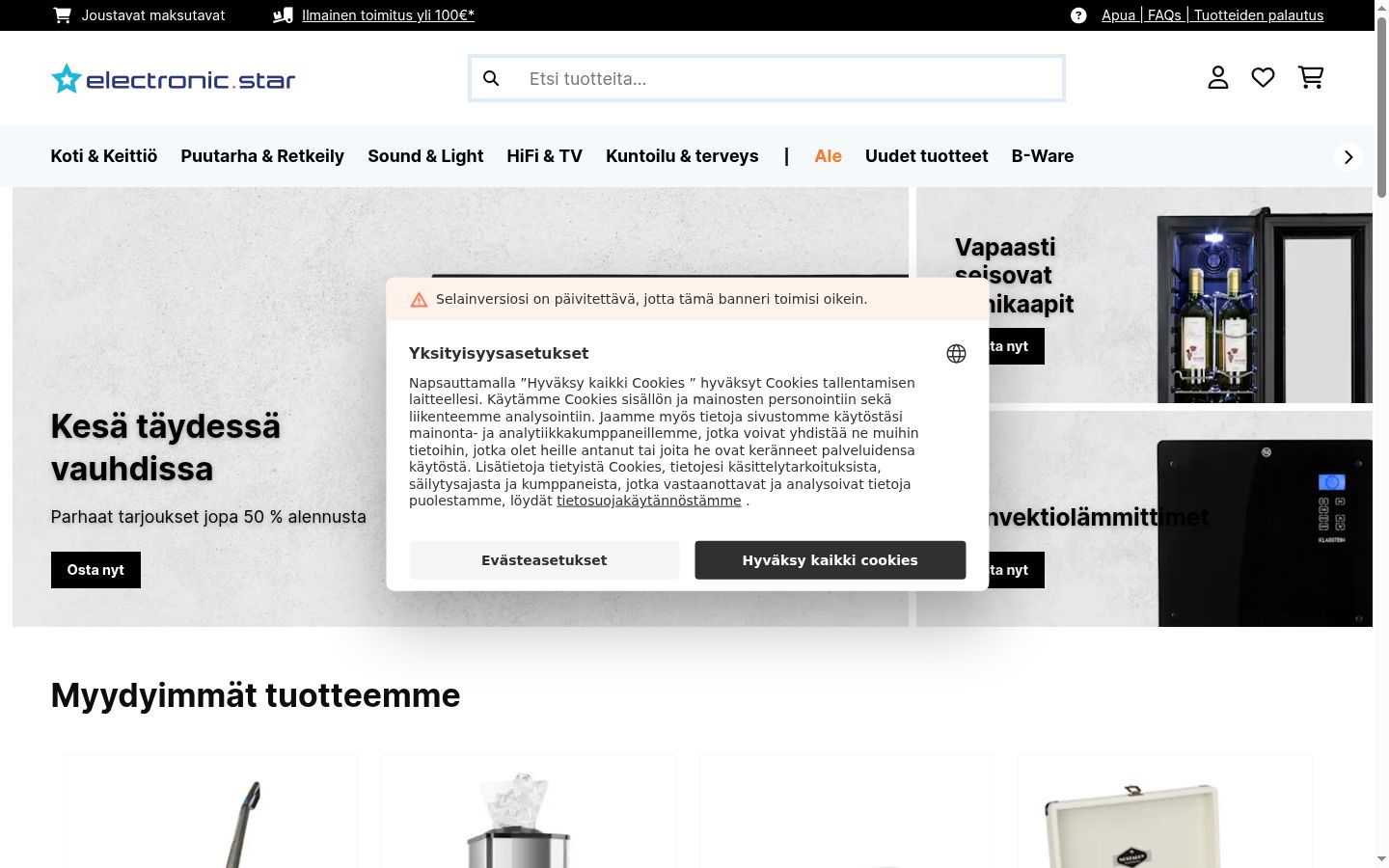 Zrzut ekranu banera zgody wyświetlanego przed jakąkolwiek interakcją