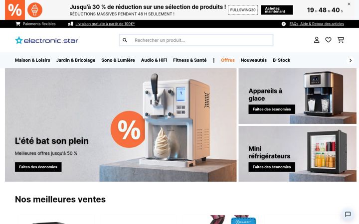 Screenshot stránky electronic-star.fr