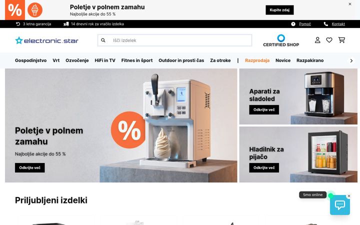 Ekrano kopija electronic-star.si