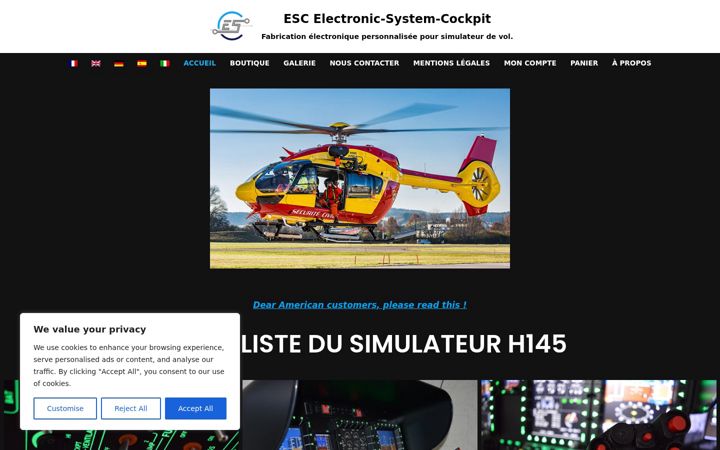 Screenshot stránky electronic-system-cockpit.fr