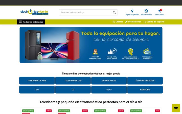 Screenshot of electronicavicente.com