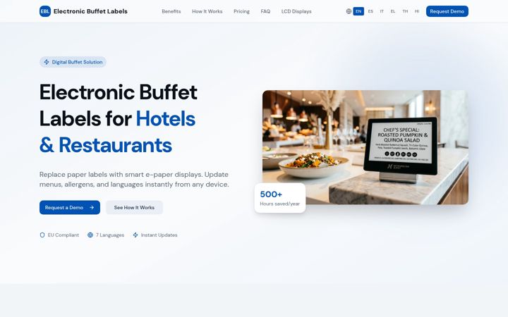 Screenshot of electronicbuffetlabels.com