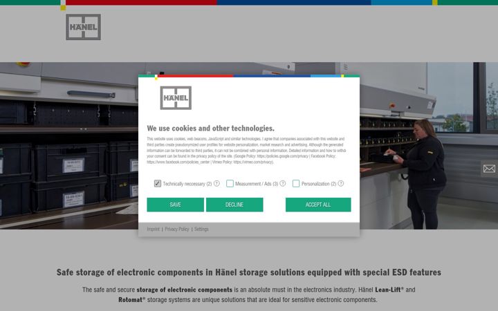 Screenshot of electroniccomponentstorage.com