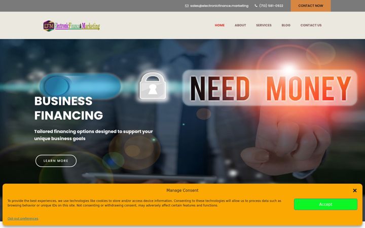 Screenshot of electronicfinance.marketing