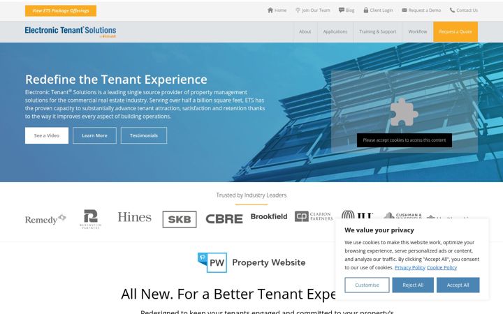 Screenshot of electronictenant.com