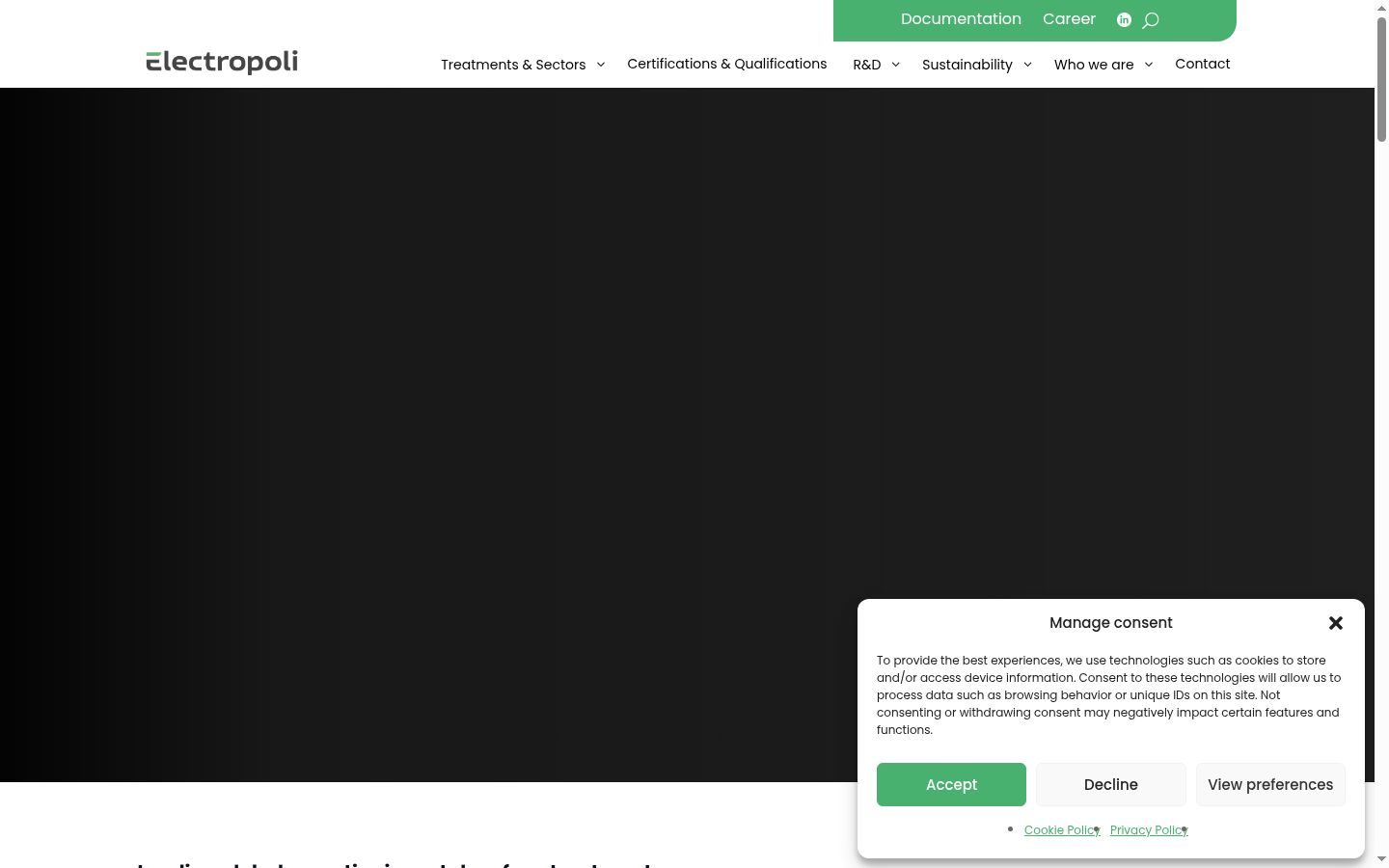 Snímka obrazovky banera súhlasu zobrazeného pred akoukoľvek interakciou