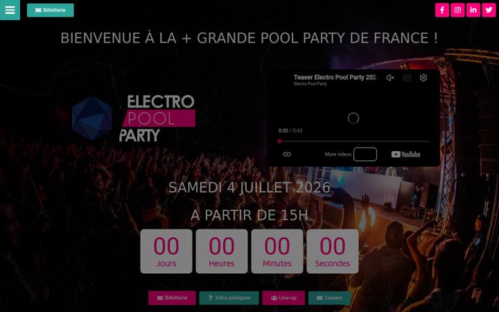 Screenshot stránky electropoolparty.fr