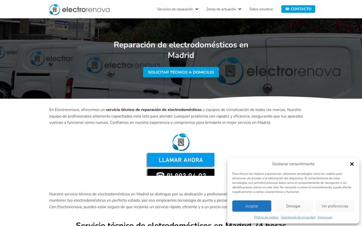 Kuvakaappaus sivustosta electrorenova.es