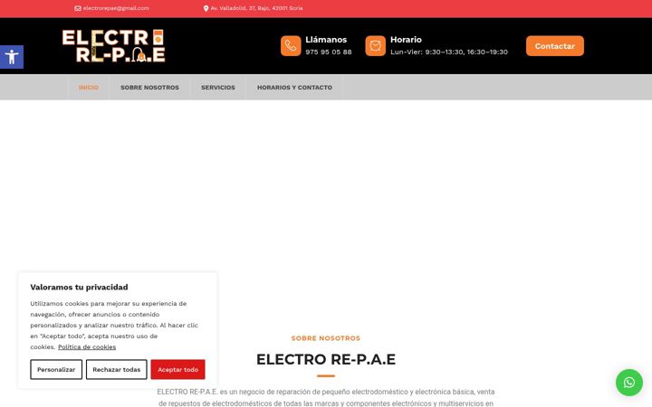 Kuvakaappaus sivustosta electrorepae.es