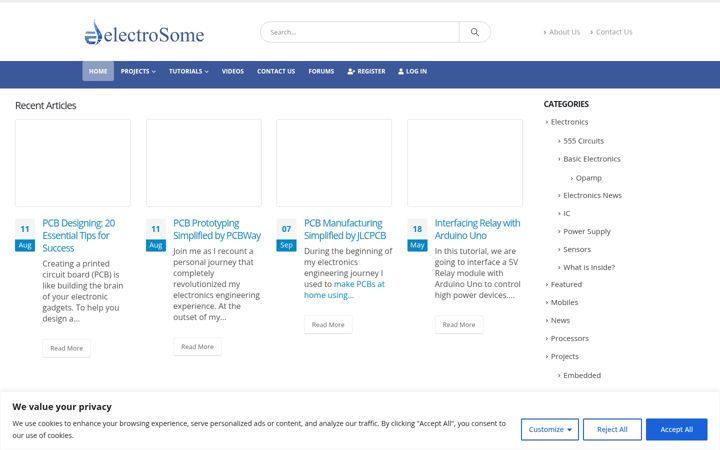 Screenshot of electrosome.com