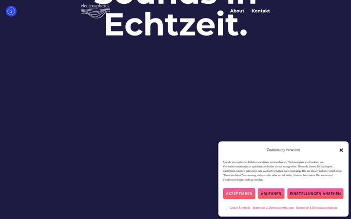 Screenshot van electrospheres.de