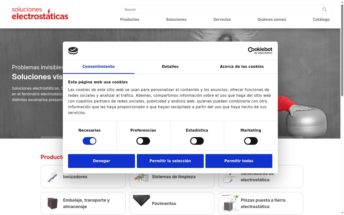 Screenshot of the consent banner shown before any interaction