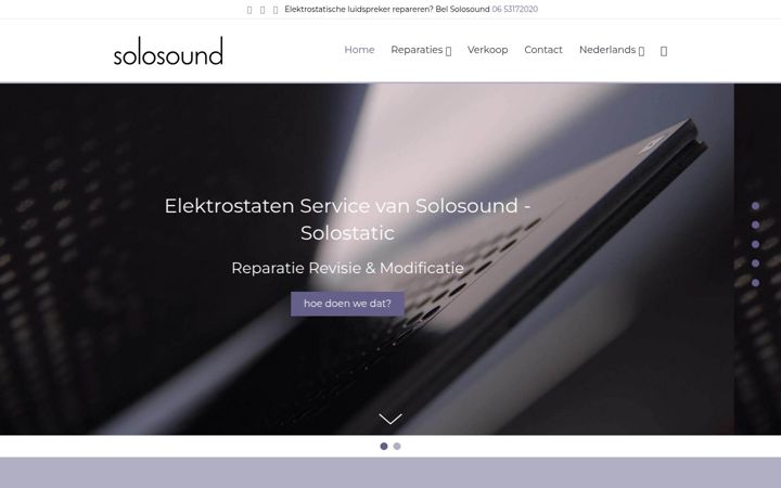 Ekrānuzņēmums no electrostaticloudspeakerservice.nl